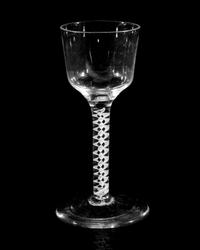 An English Opaque Twist Wine Glass