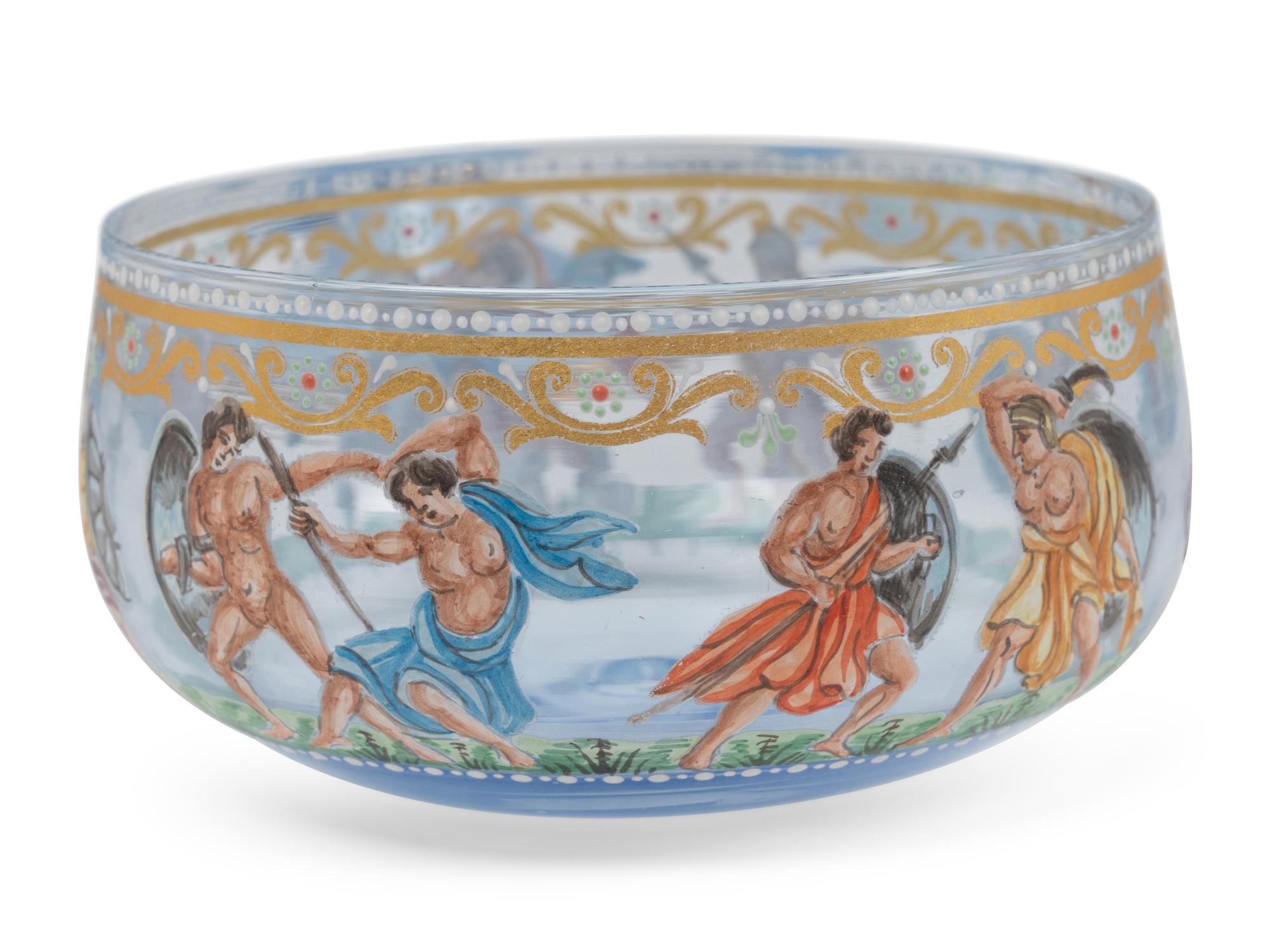 An Extensive Enameled Glass Table Service