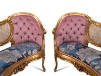A Pair of Louis XV Style Giltwood Settees