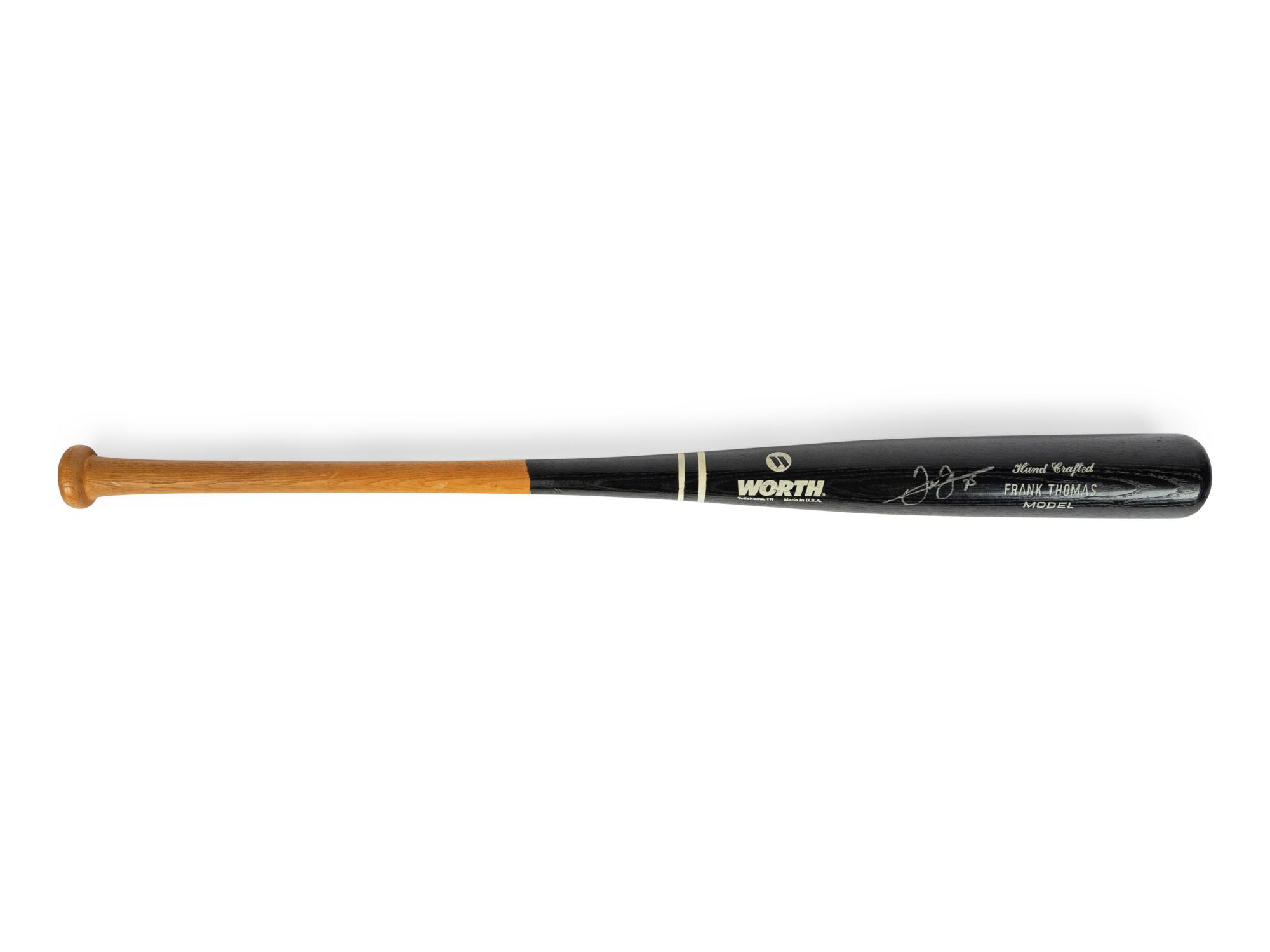 A Frank Thomas Signed Autograph Worth Baseball Bat and Official Major League Baseball (Beckett Authentication Services BAS Certified),