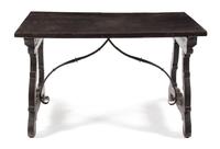 A Spanish Baroque Walnut Trestle Table Height 32 1/2 x width 54 x depth 36 1/2 inches. — LATE 17TH CENTURY