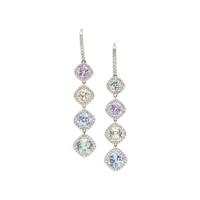 MULTICOLOR SAPPHIRE AND DIAMOND EARRINGS