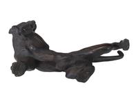 A Japanese Meiji Bronze Tiger and Alligator Sculptural Group