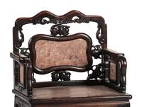 A Chinese Carved Hardwood Four-Piece Furniture Suite