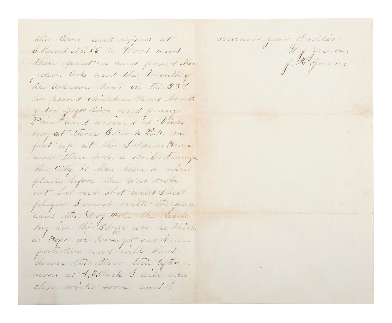 [CIVIL WAR - NAVY]. A group of 4 documents with Vicksburg and Mississippi Squadron interest, comprising: