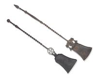 Two Wrought and Sheet Iron Ash Shovels, Probably French, 18th / 19th Century