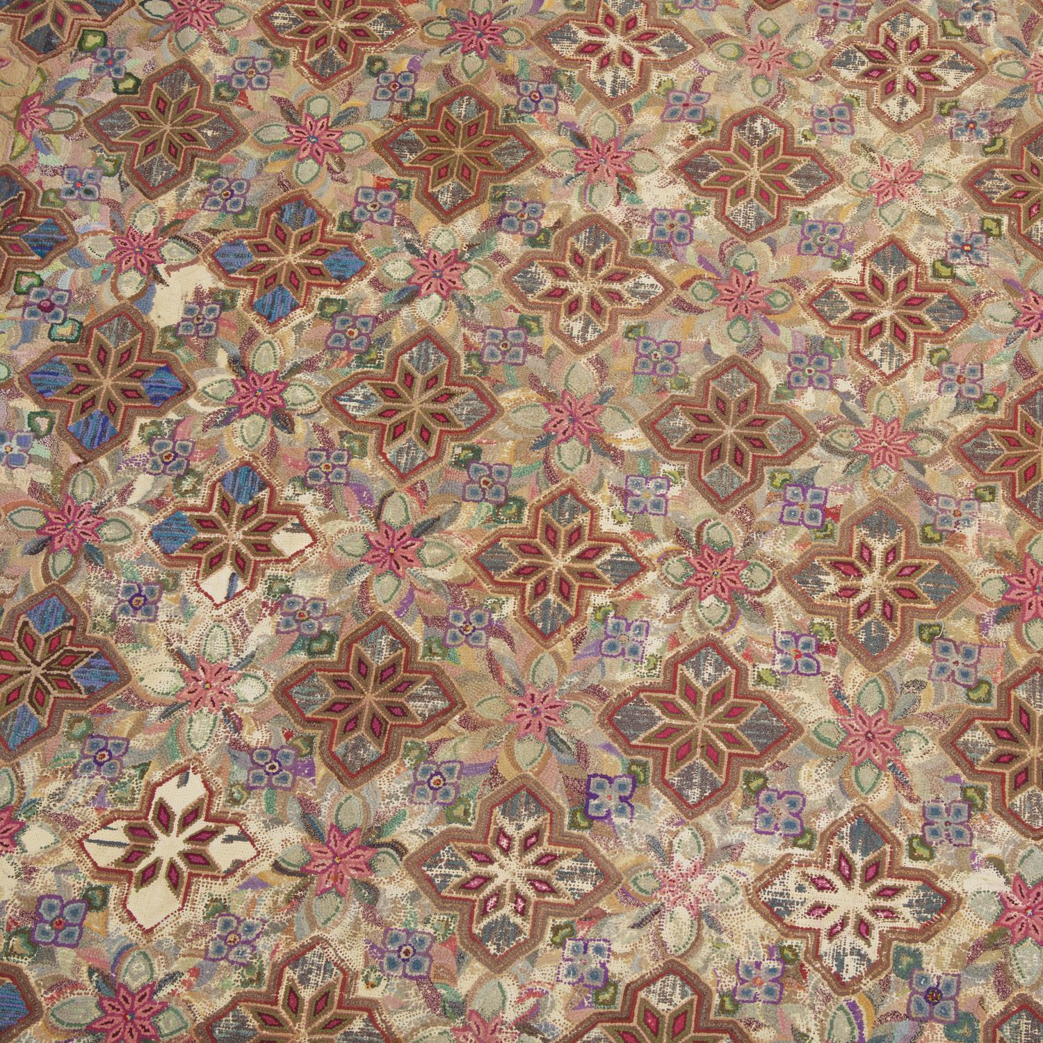 A Large Wool Hooked Carpet