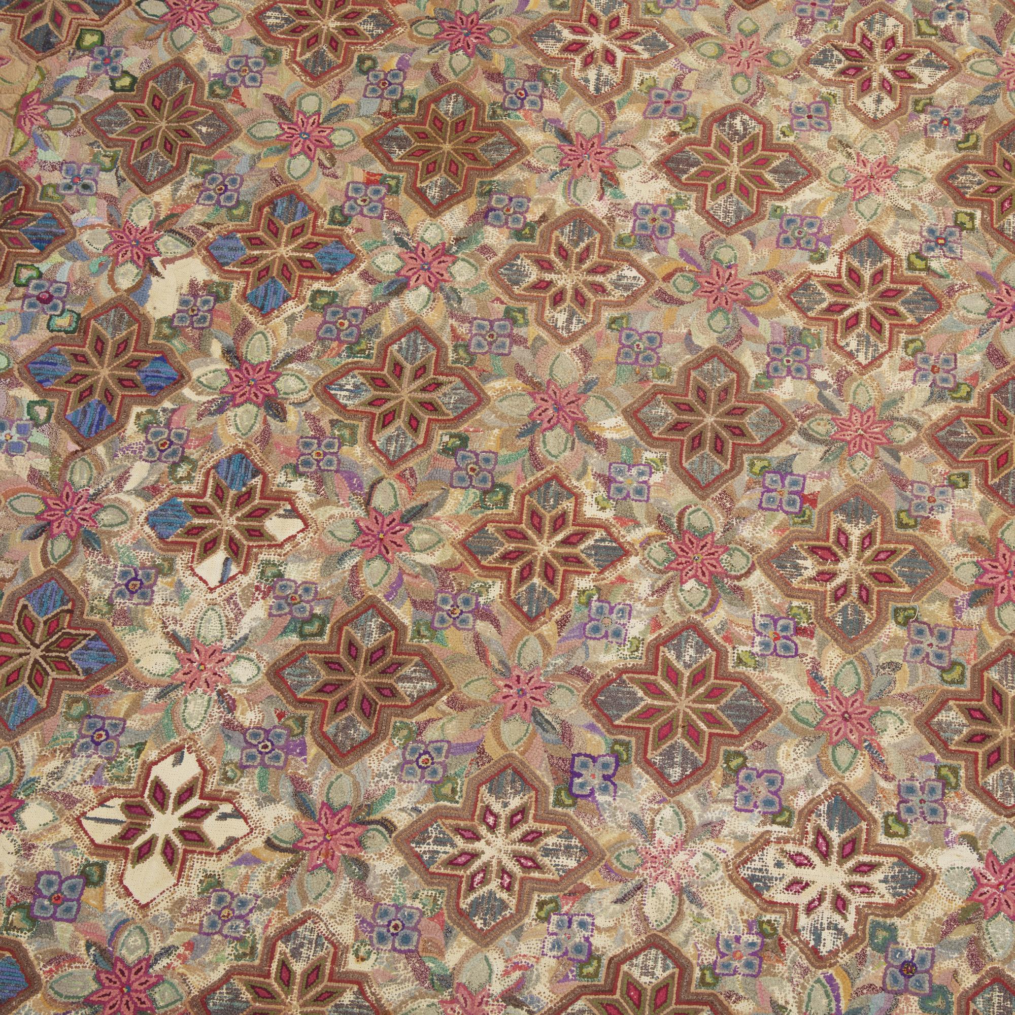 A Large Wool Hooked Carpet