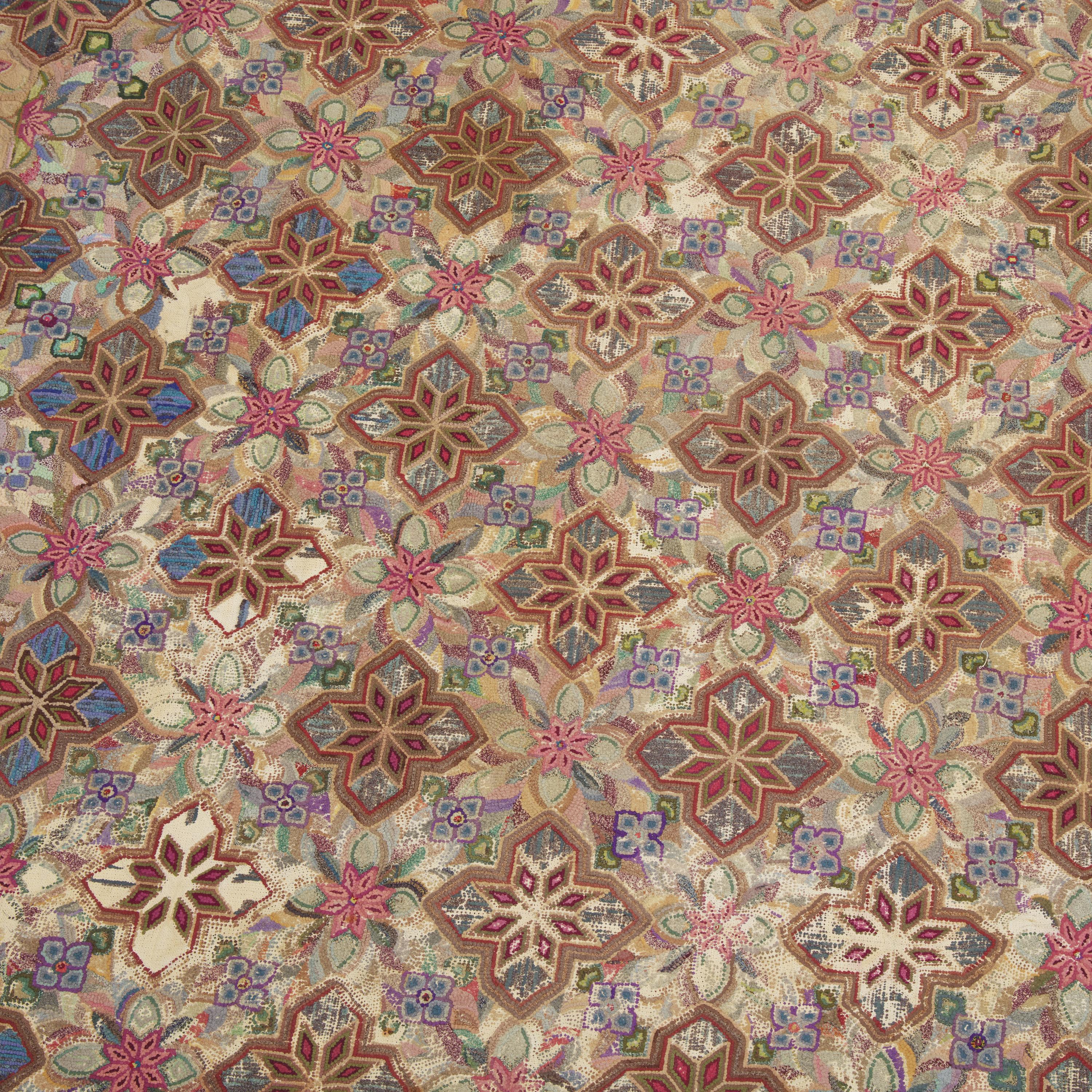 A Large Wool Hooked Carpet