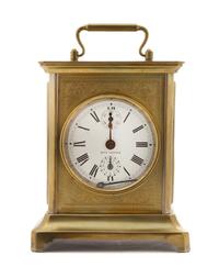 An American Brass Carriage Clock with Alarm