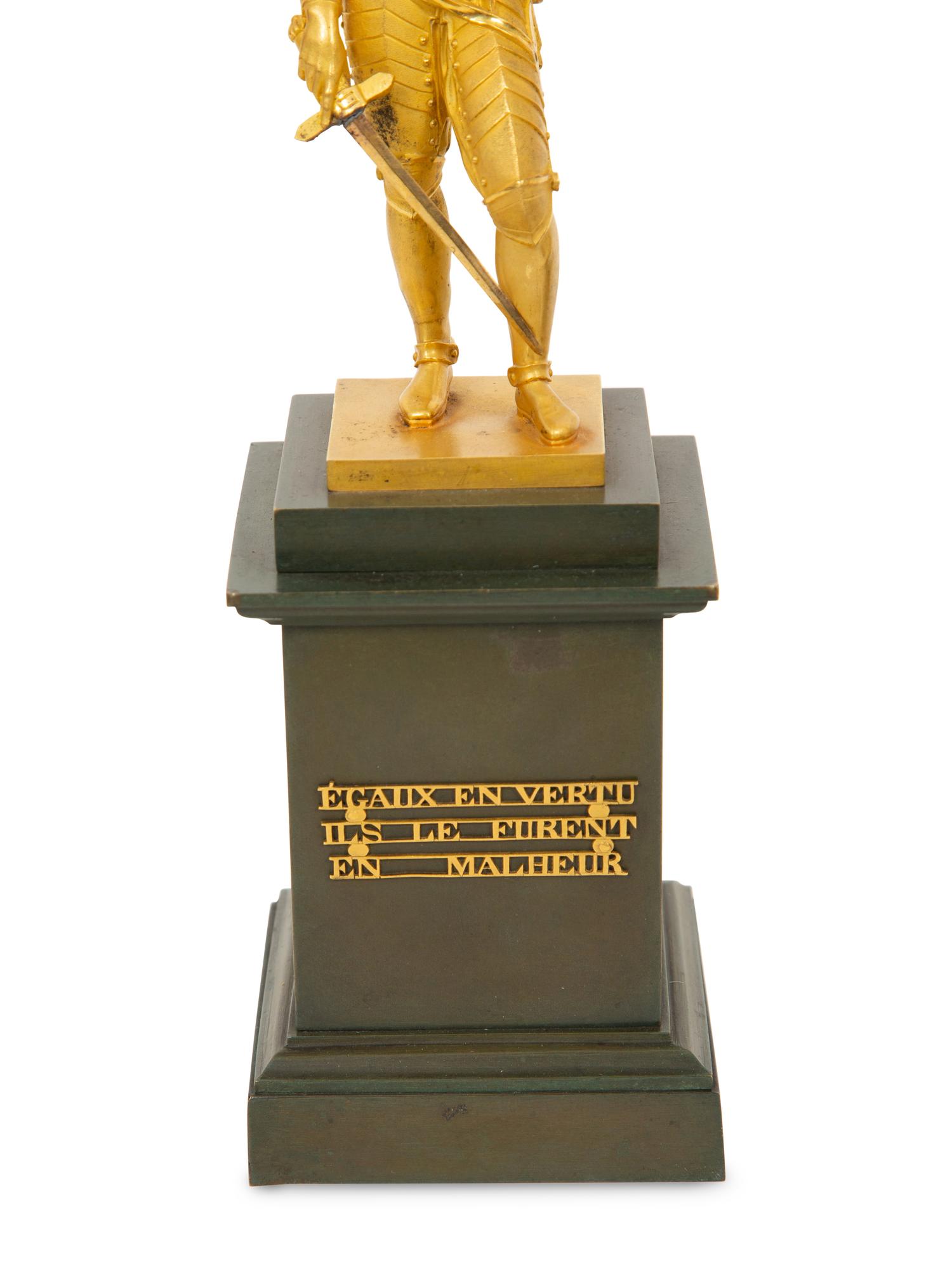 A Pair of French Gilt and Patinated Bronze Figures of Henri IV and Duc de Berry