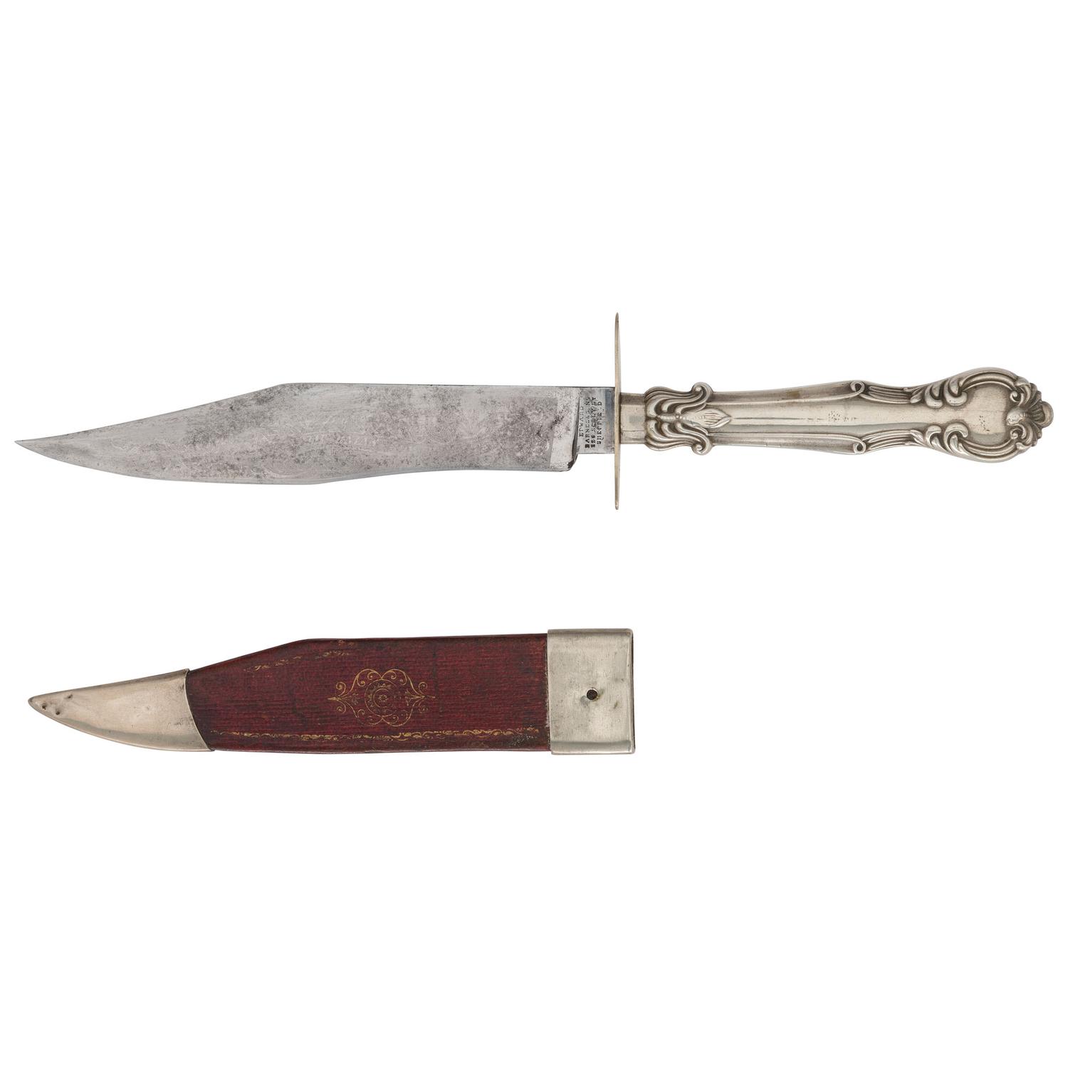 Cutlery Hilt "Californian Bowie" Etched Panel Knife by Edward Barnes