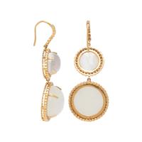 MOONSTONE AND DIAMOND EARRINGS