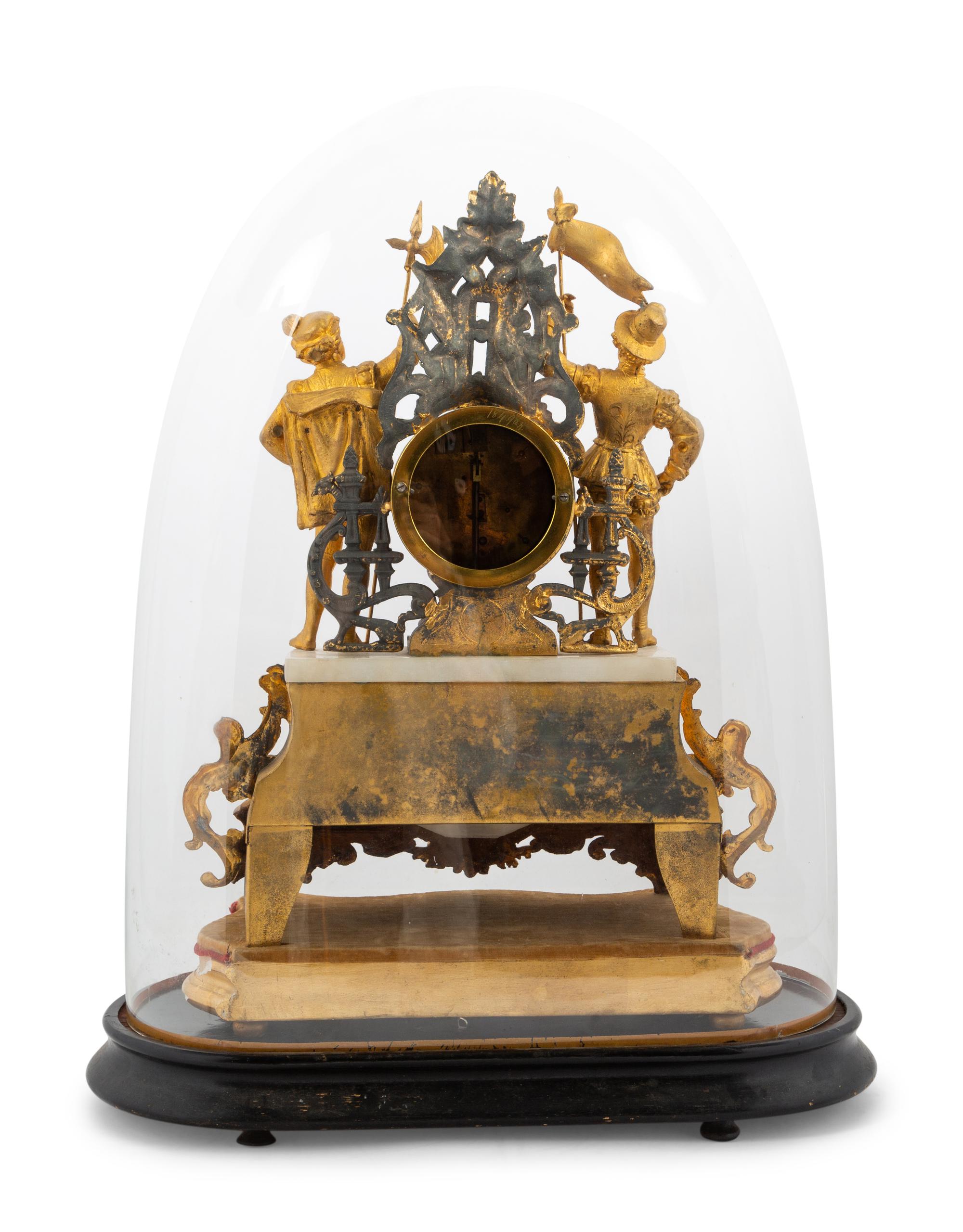 A Gilt Metal Mantel Clock