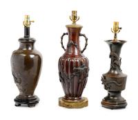 Five Japanese Mixed-Metal Vases