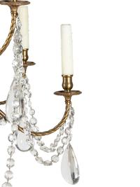 A French Brass and Glass Twelve-Light Chandelier with a Bell-Form Lantern
