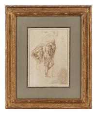Studies of a Man Leaning on a Staff and of a Grotesque Head