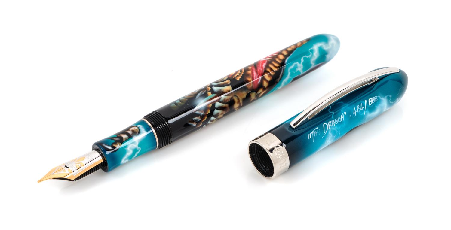 A Visconti Claudio Mazzi: The Dragon Limited Edition Fountain Pen and Ink Set