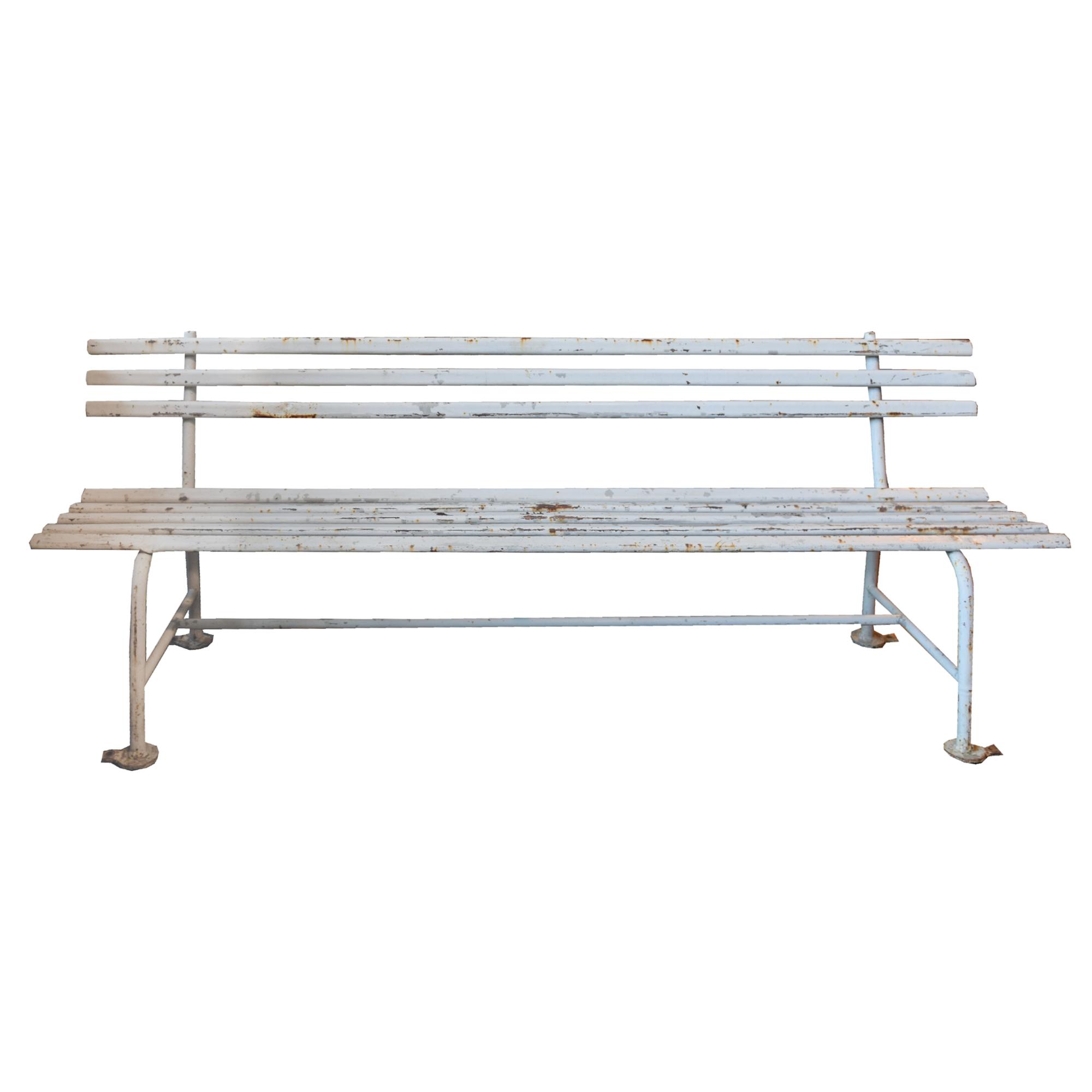 A Metal Garden Bench 78.5" W x 19" D x 29" H — Italy
