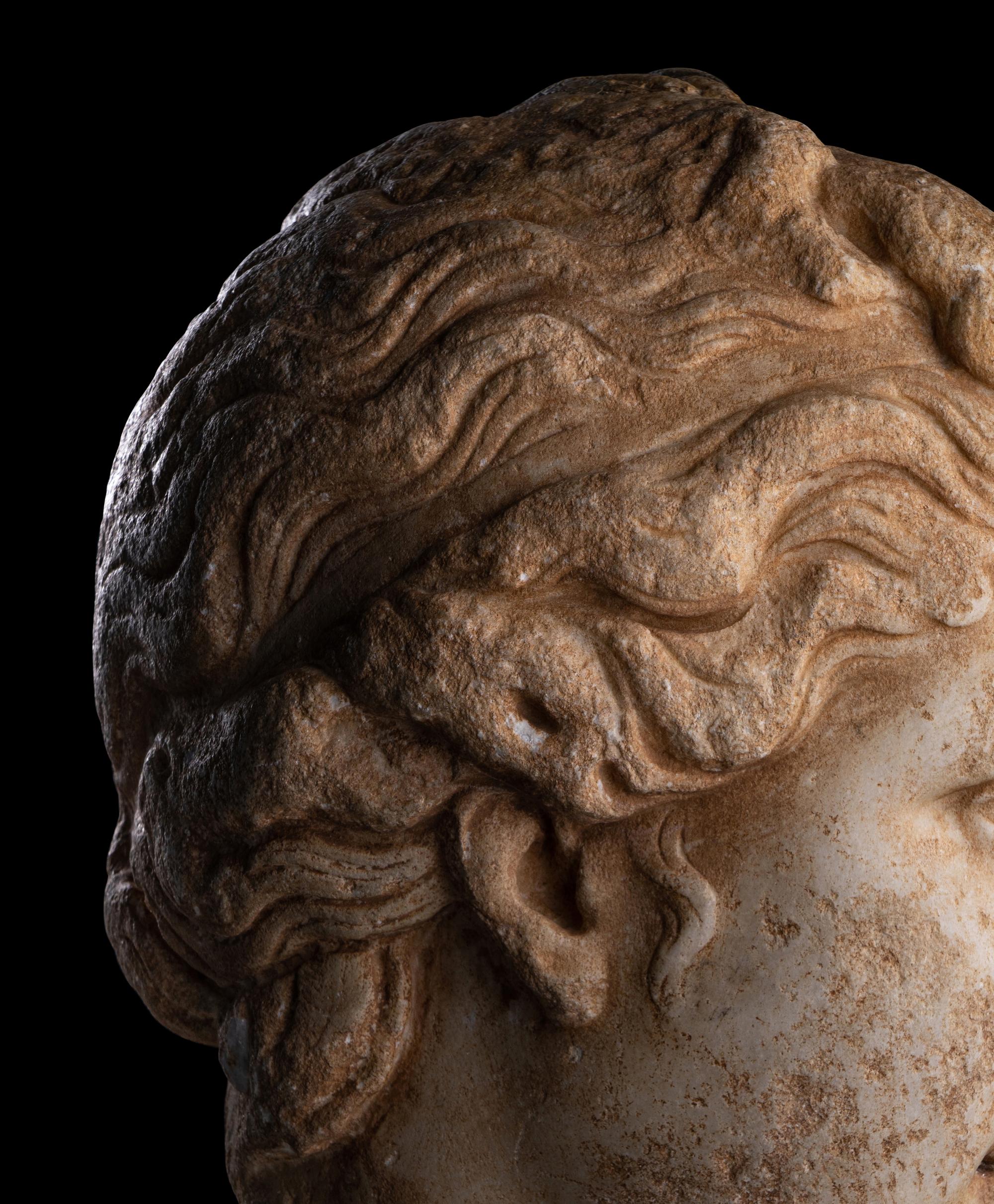 A Roman Marble Head of Venus (Capitoline Type)