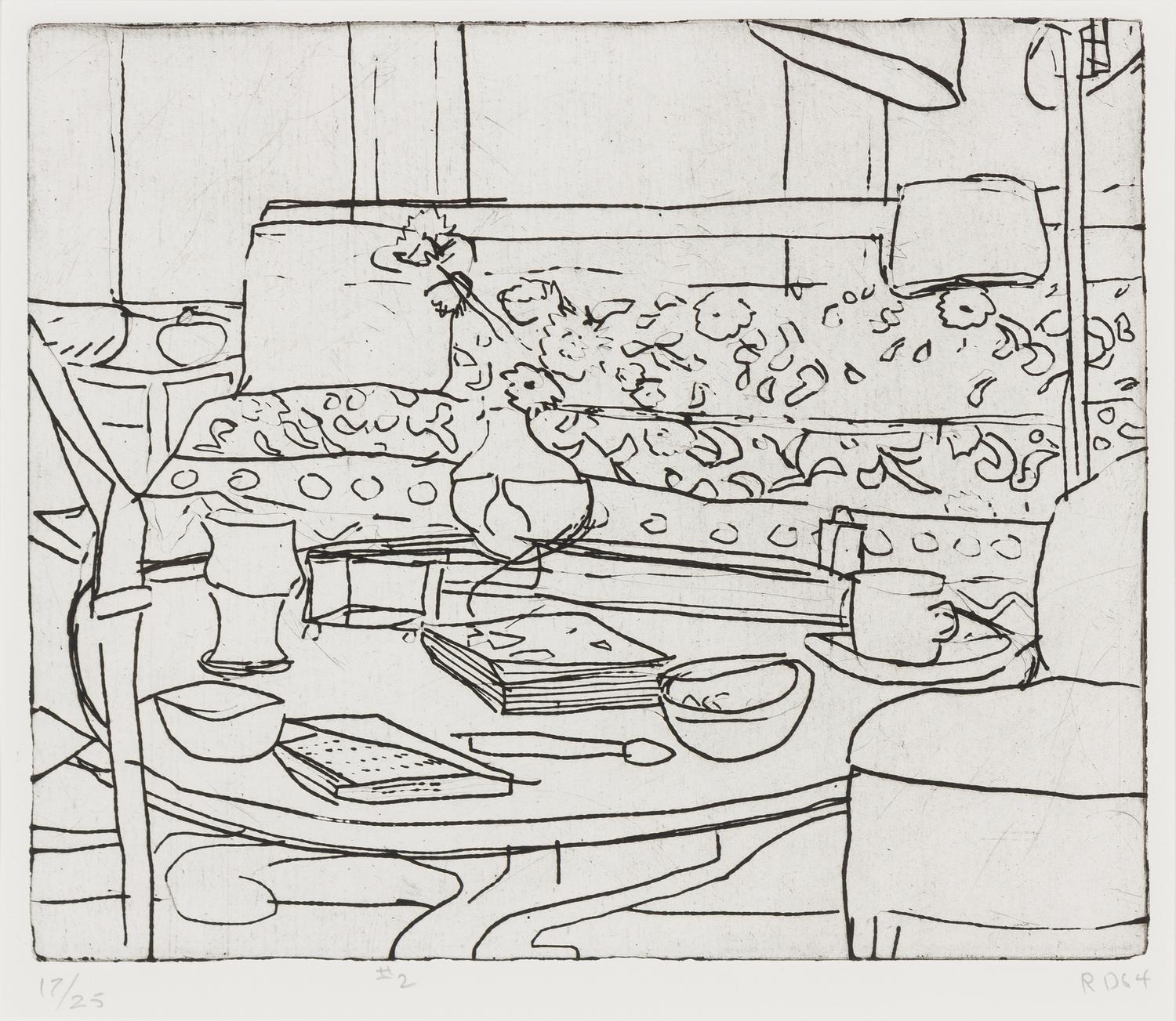 Richard Diebenkorn, (American, 1922-1993), Untitled (pl. 2, from 41 Etchings, Drypoints), 1964