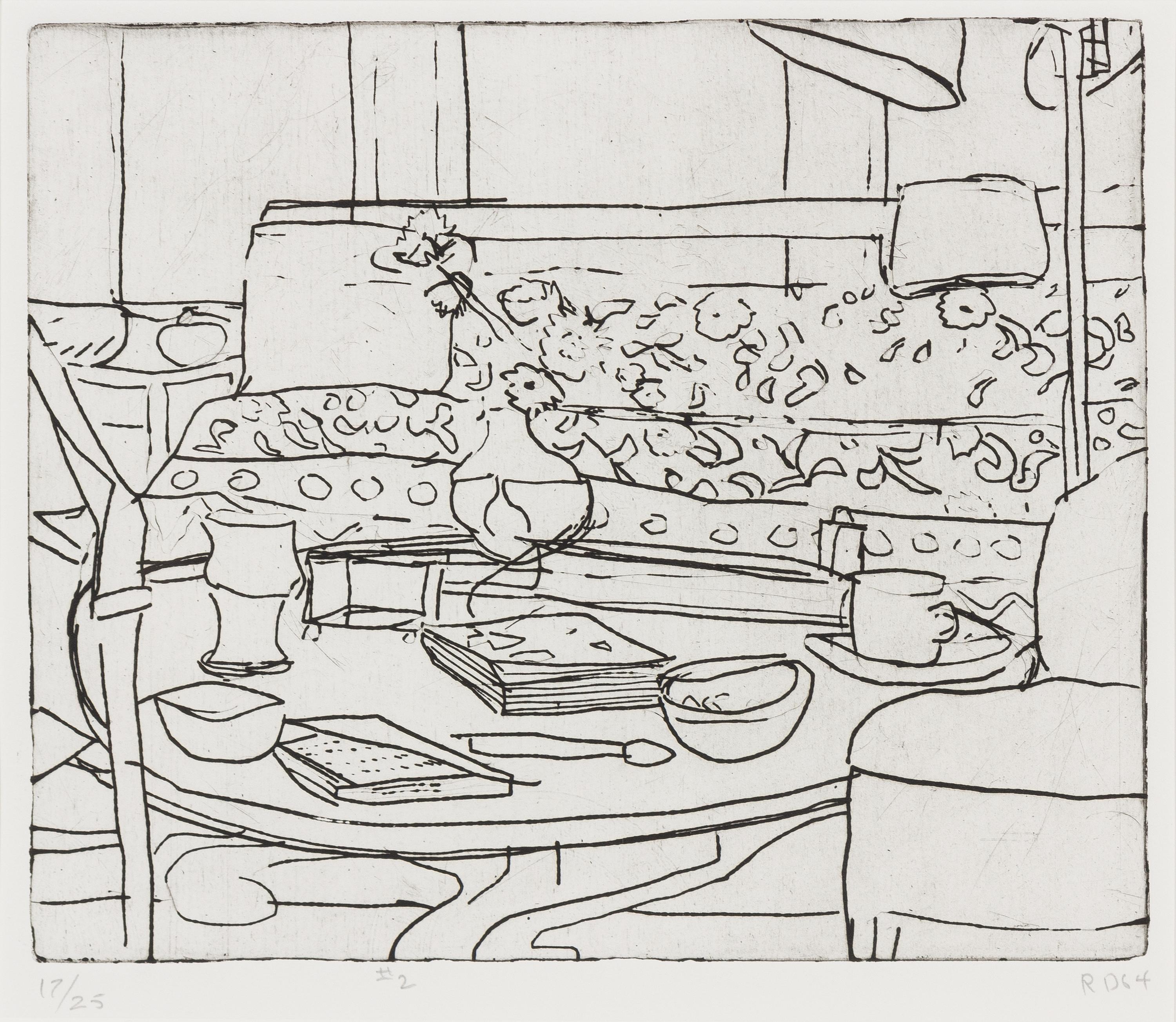 Richard Diebenkorn, (American, 1922-1993), Untitled (pl. 2, from 41 Etchings, Drypoints), 1964