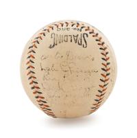 A 1935 Philadelphia Phillies Multi-Signed Baseball and Babe Ruth Home Run Special Retail Box,