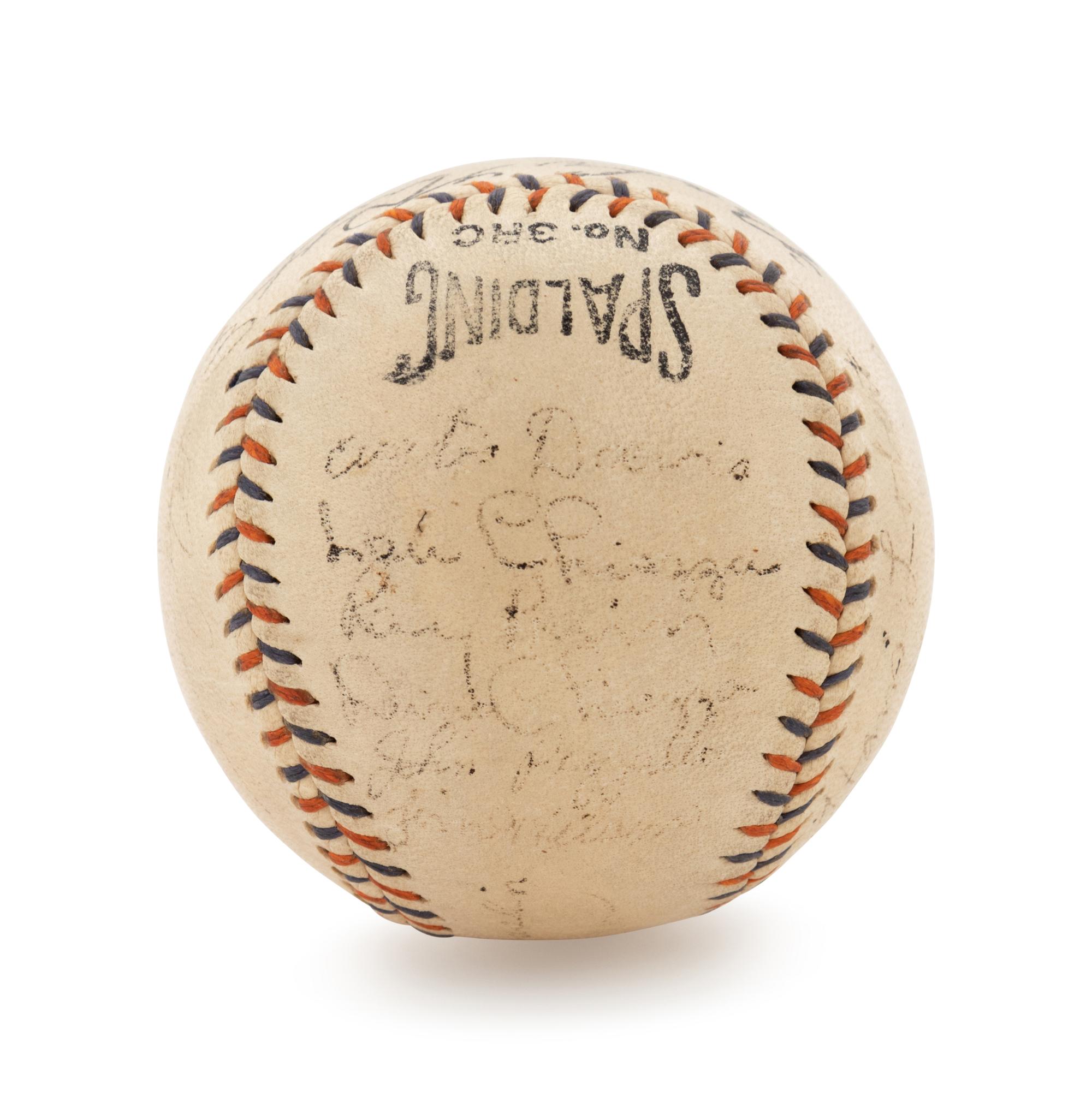 A 1935 Philadelphia Phillies Multi-Signed Baseball and Babe Ruth Home Run Special Retail Box,