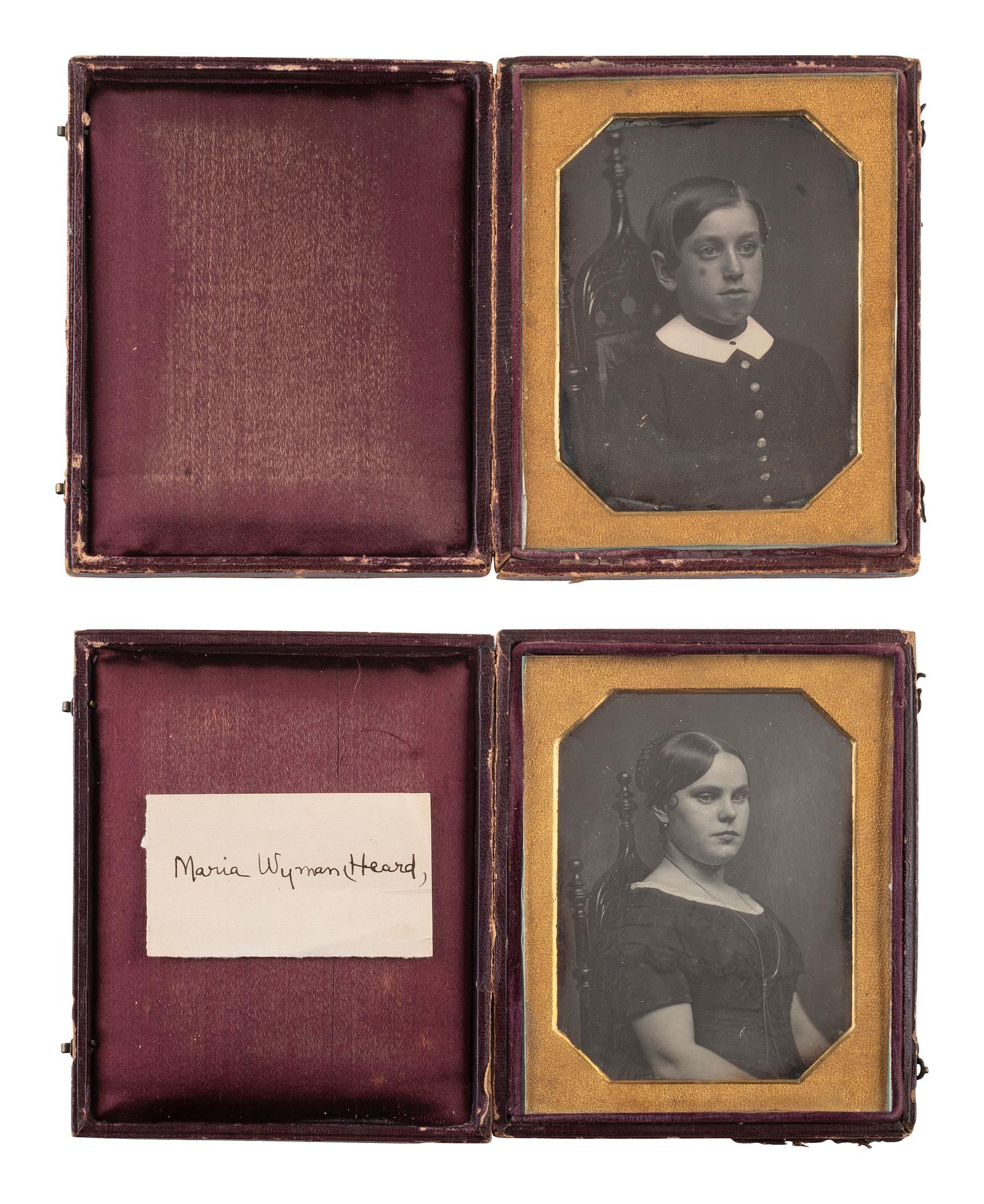[EARLY PHOTOGRAPHY]. 6 daguerreotypes of Wyman and Bullard family members of Cambridge, MA.