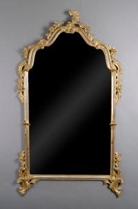 A Continental Giltwood Mirror, Height 52 x width 30 inches.