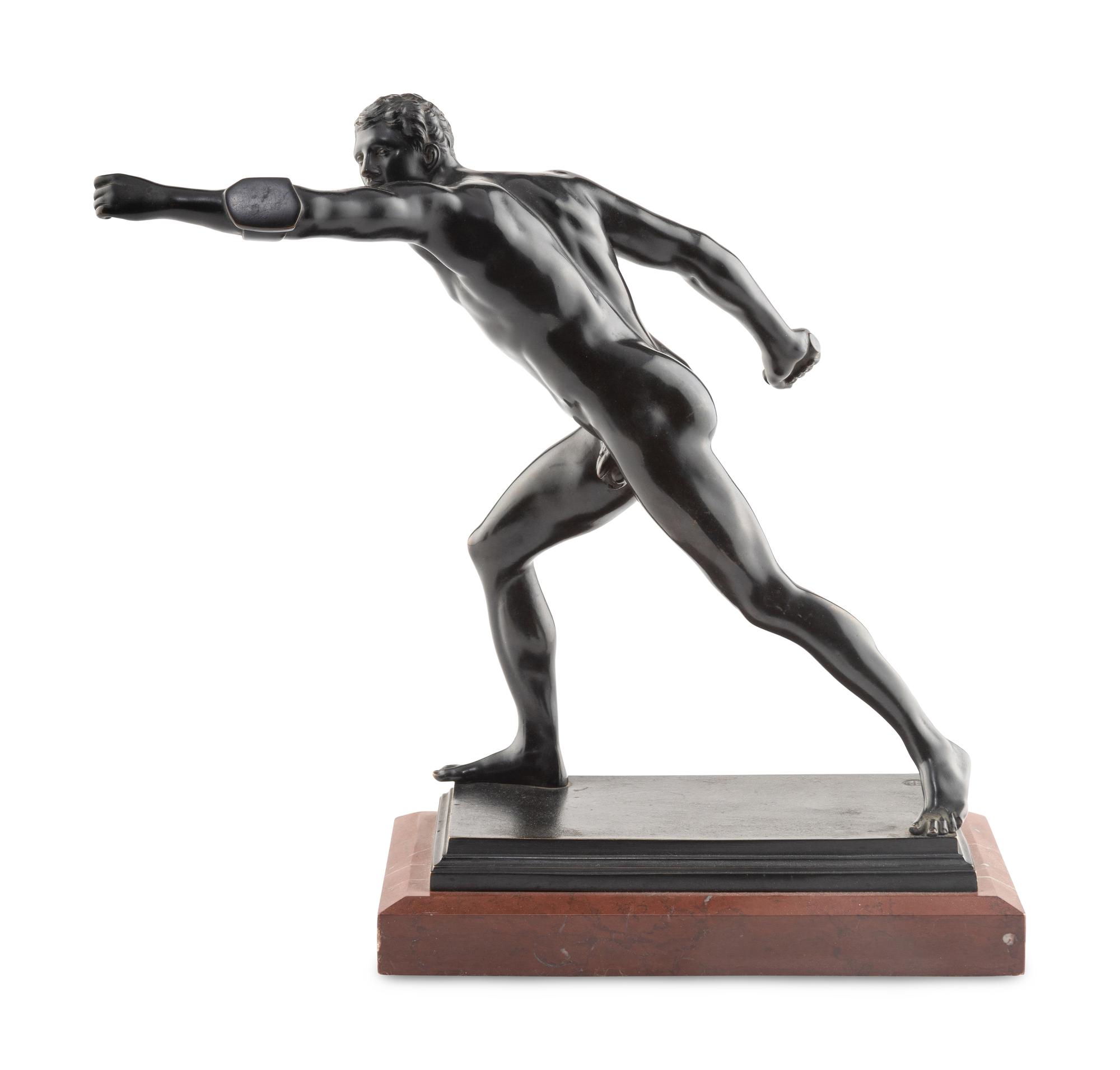 A Grand Tour Bronze Figure of the Borghese Gladiator