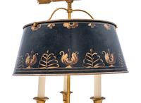 A French Gilt Metal Bouillotte Lamp with a Tôle Shade