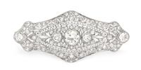 An Art Deco Platinum and Diamond Pendant/Brooch, 11.90 dwts.