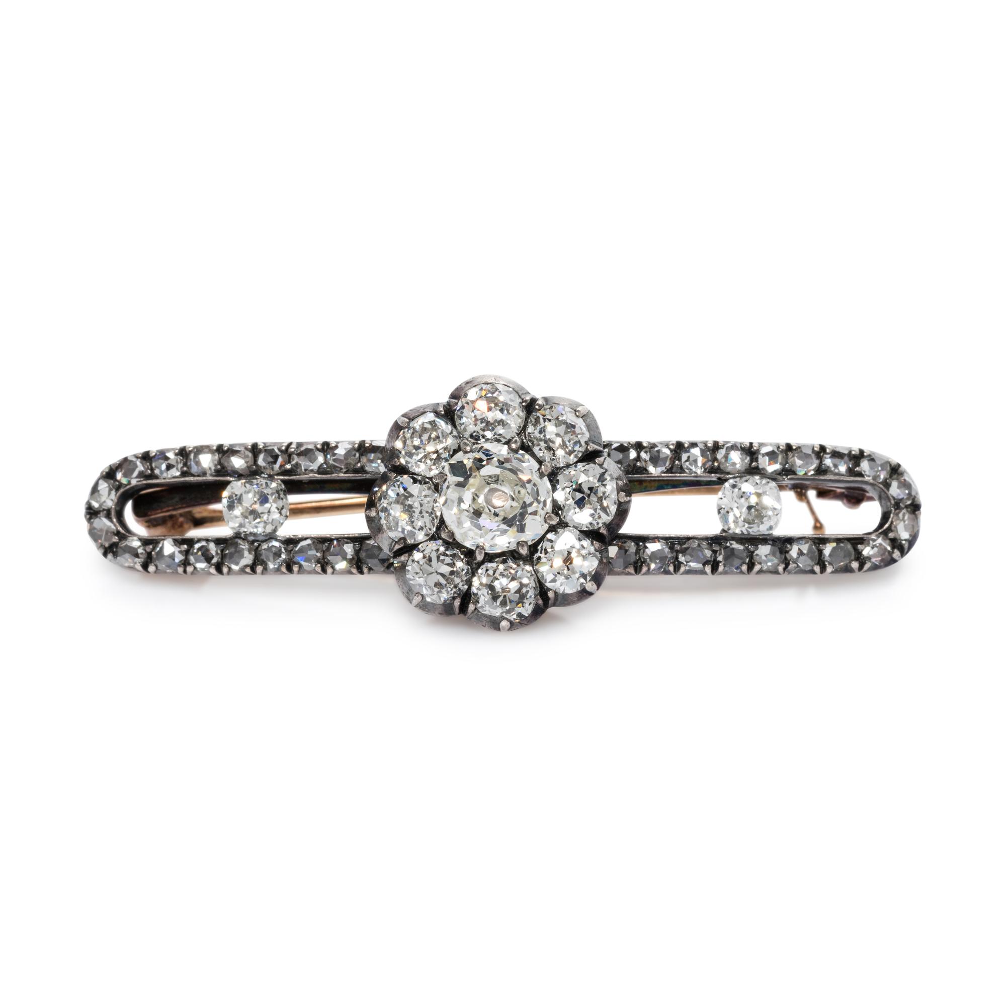 ANTIQUE, DIAMOND BROOCH