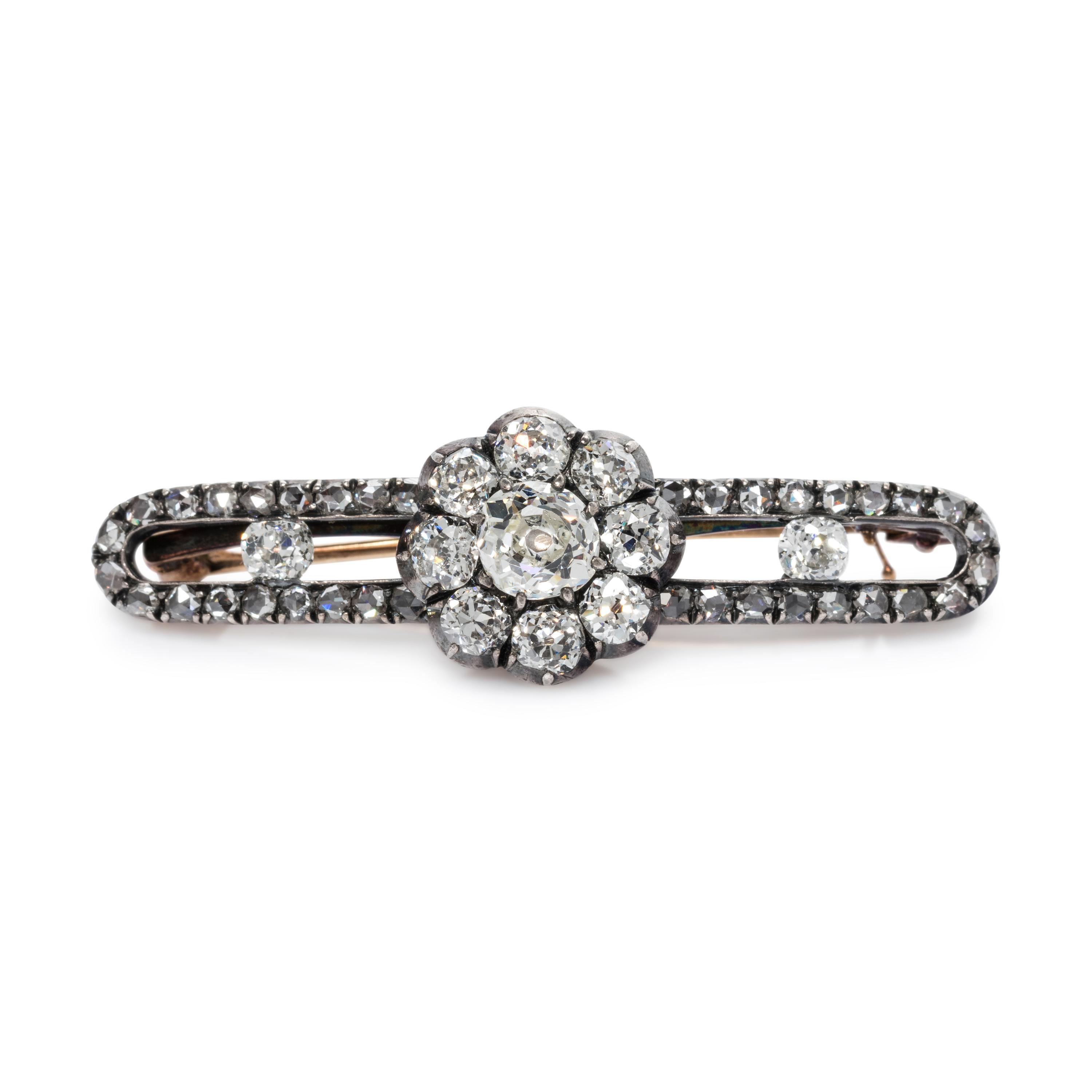 ANTIQUE, DIAMOND BROOCH