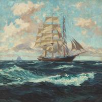 Gordon Hope Grant (American, 1875–1962) — Untitled (Ship on Open Seas) , 1924