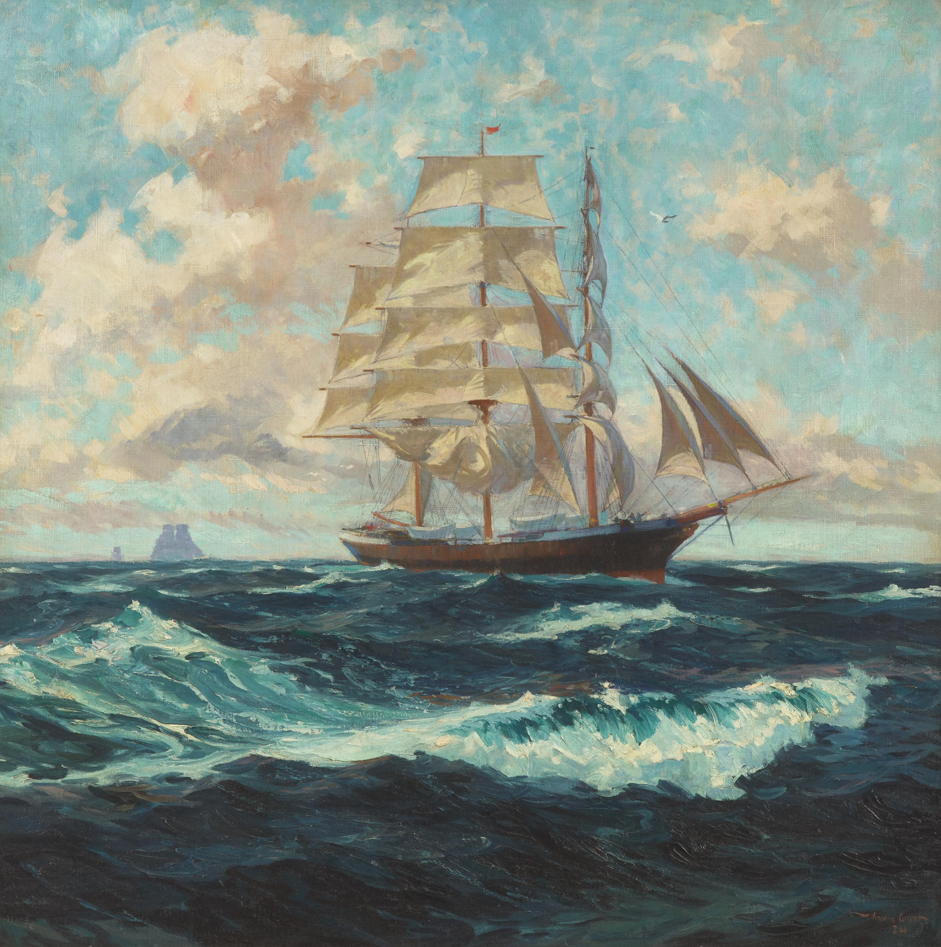 Gordon Hope Grant (American, 1875–1962) — Untitled (Ship on Open Seas) , 1924