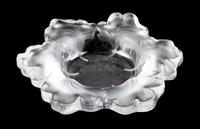 A Lalique Molded and Frosted Glass Center Bowl Diameter 12 inches.