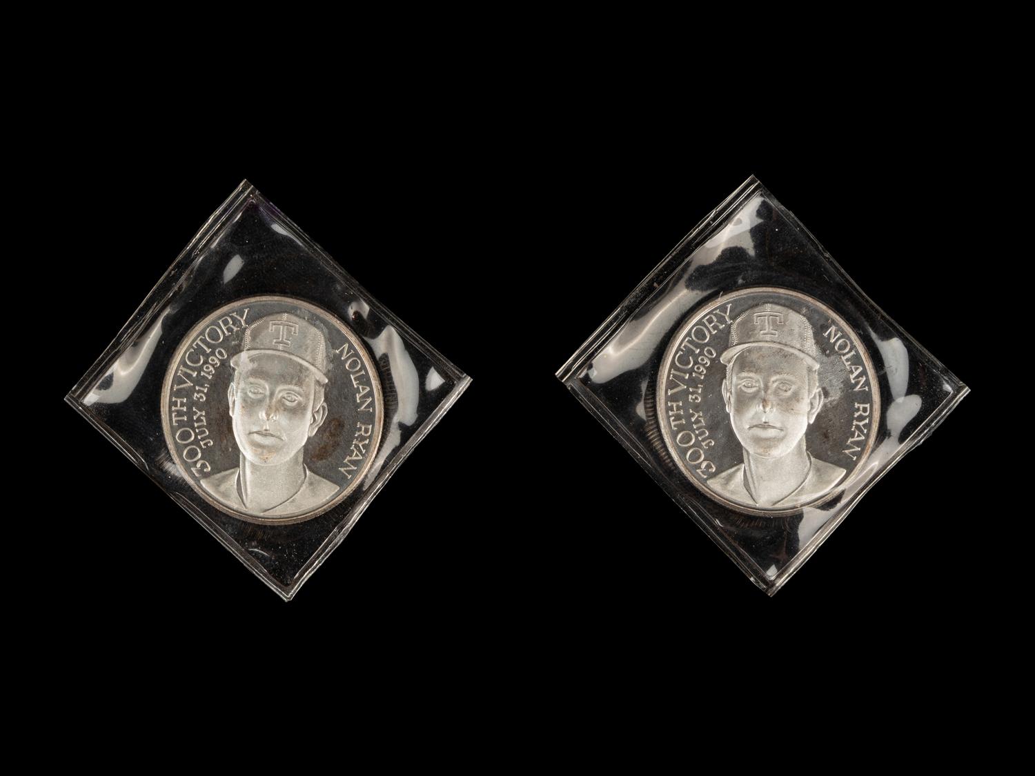 A Group of Nolan Ryan Enviromint Commemorative Coins Including One Quarter Troy Ounce .9999 Gold Coin,