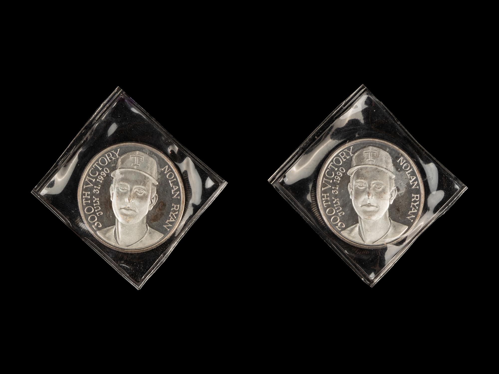 A Group of Nolan Ryan Enviromint Commemorative Coins Including One Quarter Troy Ounce .9999 Gold Coin,