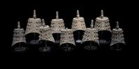 A Set of Nine Chinese Pottery Models of Bells