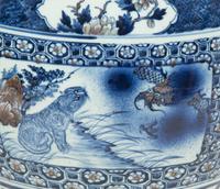 Four Chinese Blue and White Ceramic Jardinieres