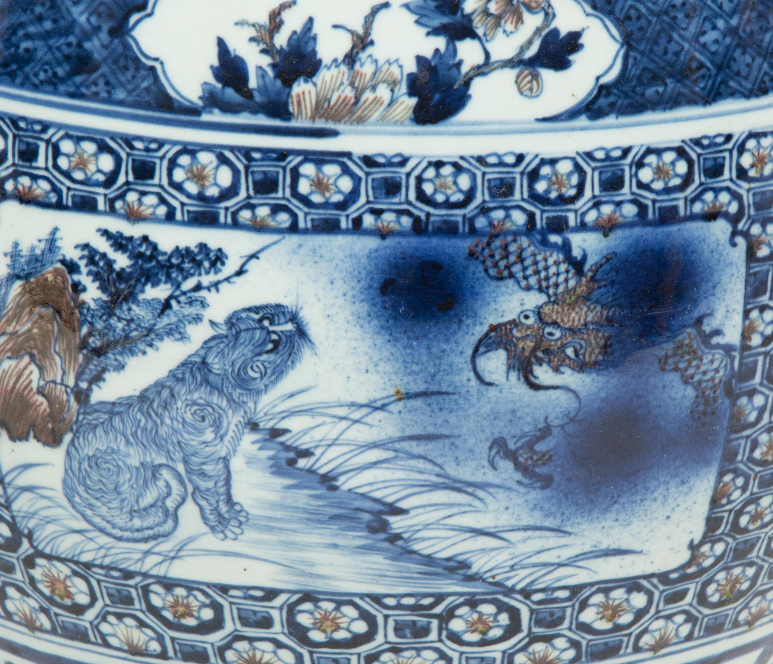 Four Chinese Blue and White Ceramic Jardinieres