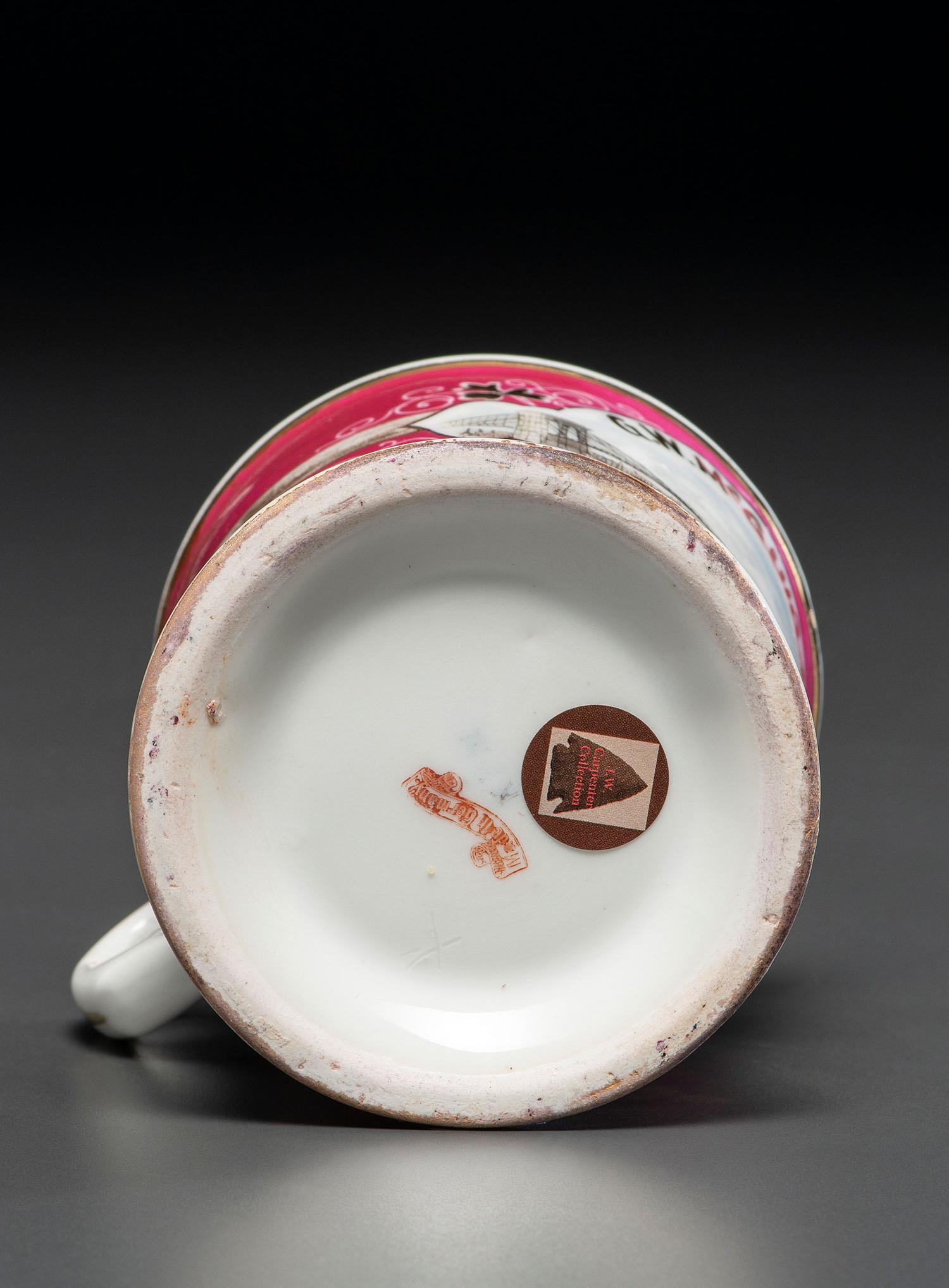 A Porcelain Shaving Mug Depicting The Brooklyn Bridge