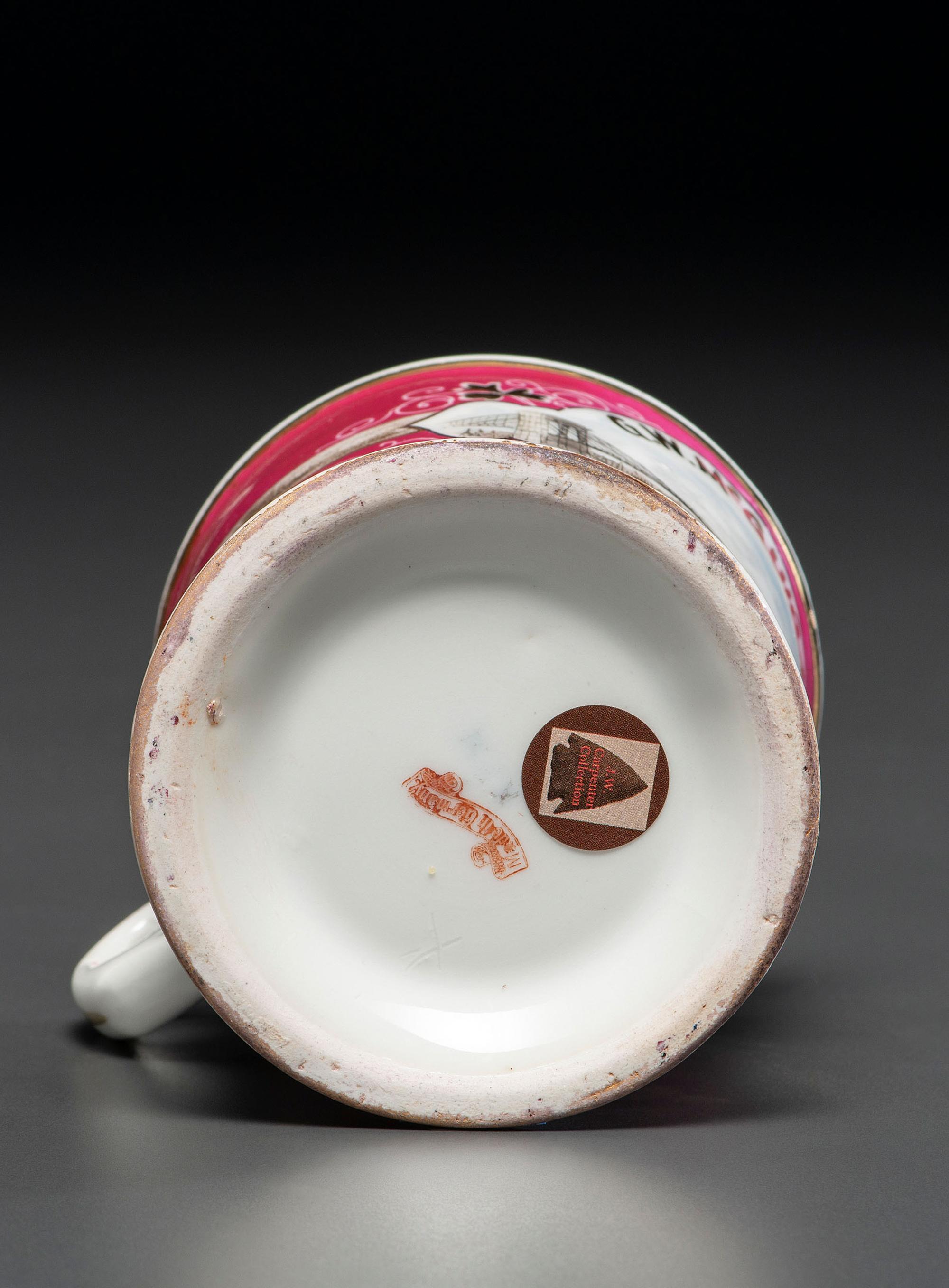 A Porcelain Shaving Mug Depicting The Brooklyn Bridge