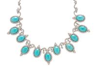 TURQUOISE, DIAMOND, AND WHITE GOLD NECKLACE
