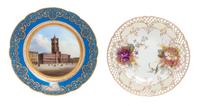 Two Berlin (K.P.M.) Porcelain Cabinet Plates Diameter of first 9 3/4 inches.