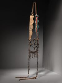 Sioux Beaded Buffalo Hide Headstall, with Ring Bit