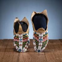Cheyenne Child's Beaded Hide Moccasins