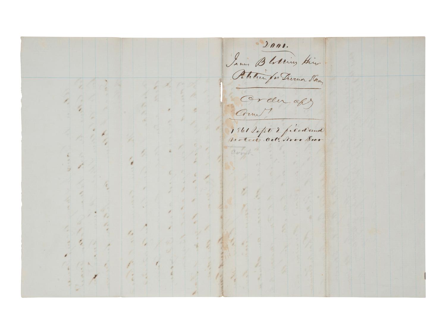 [ENSLAVEMENT & ABOLITION]. A group of 6 estate documents listing individual enslaved persons, most by name. [Bourbon County, KY]. 1831-1861.